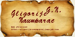 Gligorije Naumparac vizit kartica